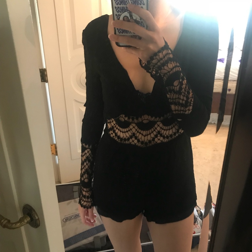 Honey punch black romper